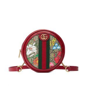 Gucci Ophidia GG Flora Mini Backpack In Red Leather